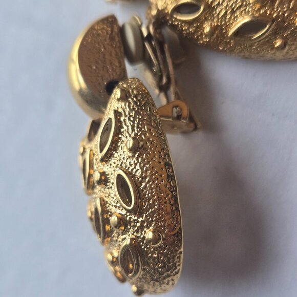 Vintage BUTLER Brutalist style Clip On Earrings - Picture 3 of 4